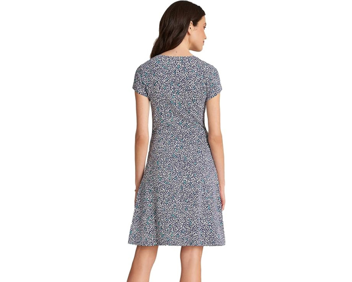 Платье Martine в горошек от Hatley синее с коротким рукавом