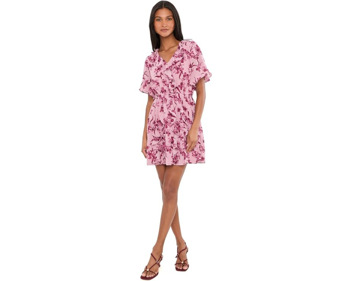 Платье мини CeCe Waterfall Ruffle с коротким рукавом