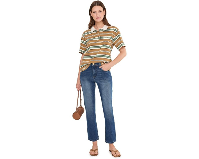 Поло KUT from the Kloth Livvy Stripe Knit с воротником