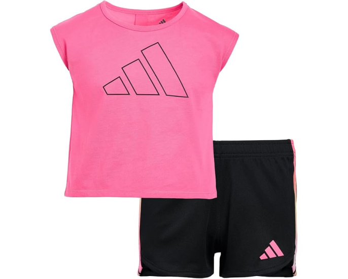 Детский комплект adidas Kids: футболка со складкой сзади и сетчатые шорты