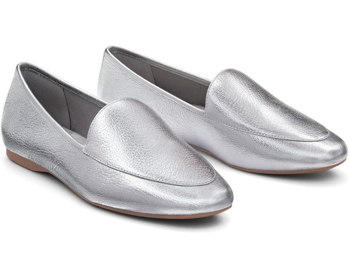 Birdies балетки Vesper Leather Flat серебристого цвета