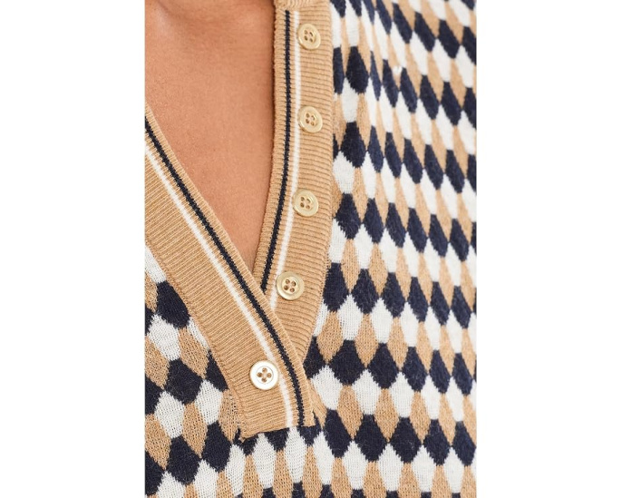 Джемпер NIC+ZOE Angled Jacquard с ромбовидным узором
