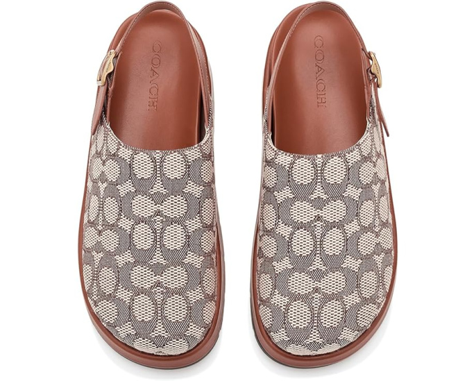 Сабо COACH Sculpted C на платформе с узором Jacquard и регулируемой пряжкой