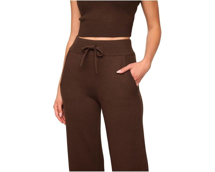 Брюки Eberjey Recycled Sweater Pant из переработанного хлопка с высокой талией