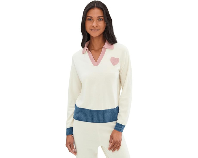 Свитшот с сердцем и воротником CozyChic Ultra Lite Colo