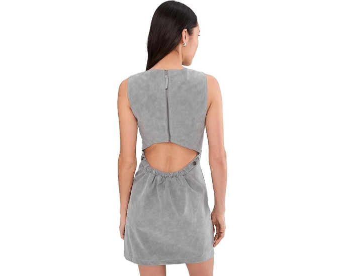 Мини-платье Free People Atlas из замши с вырезом на спине и молнией
