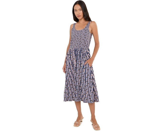 Платье NIC+ZOE Petite Dani Reef Stripe в полоску с вырезом лодочка