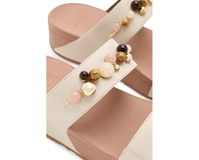 Шлепанцы FitFlop Lulu Beaded Slides с бисером черного цвета