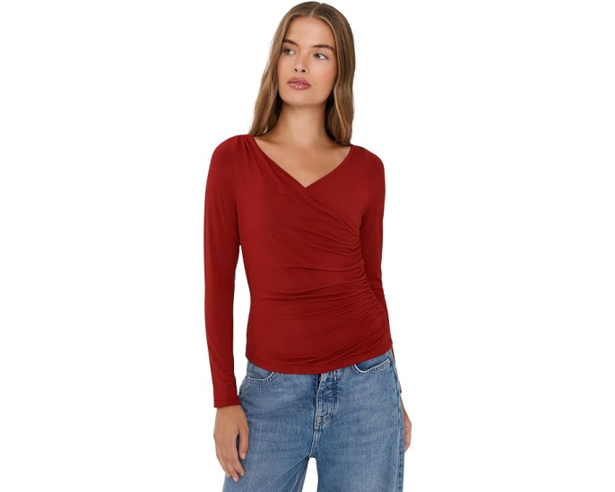 Free People топ Modal Wrap Layering с запахом