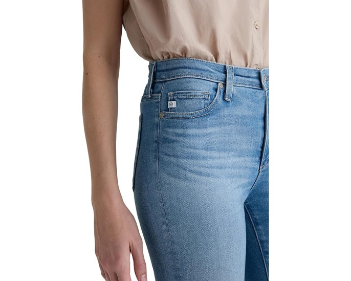 Джинсы AG Mari Mid-Rise Slim Straight Crop цвета атлантис