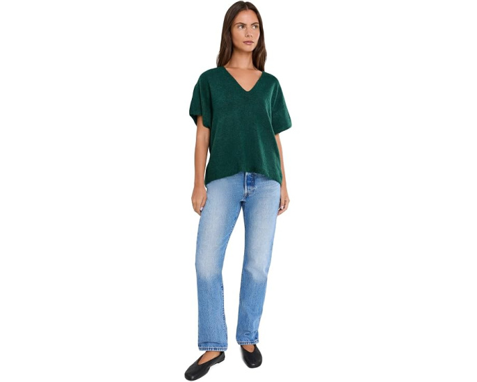 Топ Vince Camuto V-Neck Boxy Short Sleeve с V-образным вырезом