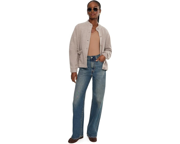 Lightweight Boiled Wool Stand Collar Jacket