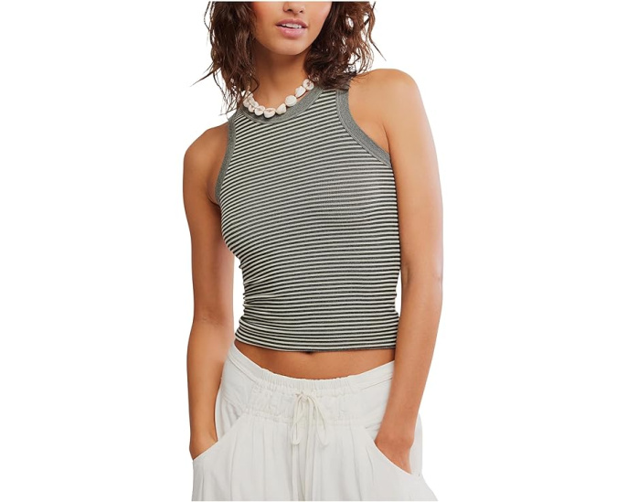 Топ Free People So Soft Seamless Modal Stripe Tank с принтом в полоску
