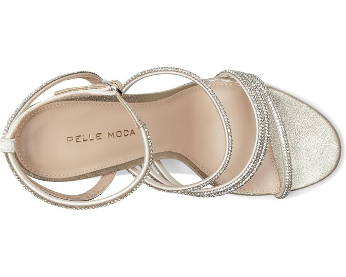 Босоножки Pelle Moda Brenen на каблуке с кристаллами и регулируемым ремешком