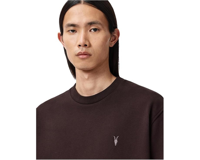 Свитшот AllSaints Asher Crew свободного кроя с вышитым логотипом