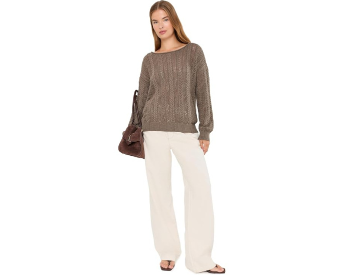 Свитер Sanctuary Cable Pointelle Popover с узором косичка