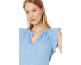 Топ Lilla P Flutter Sleeve с V-образным вырезом и расклешенными рукавами