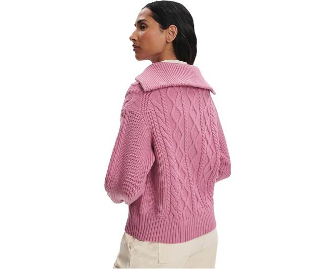 Varley кофта Didi Relaxed Cable 1/2 Zip цвета Mauve Orchid