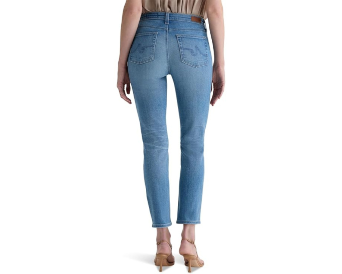 Джинсы AG Mari Mid-Rise Slim Straight Crop цвета атлантис