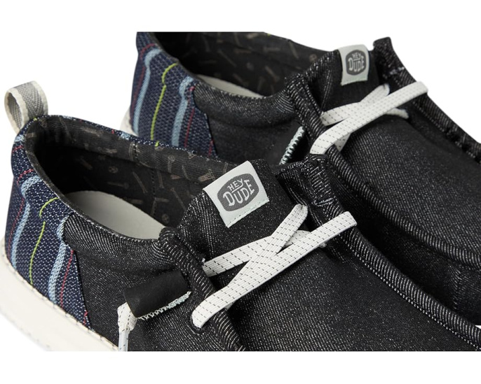 Hey Dude Wally Funk Striped Denim слипоны с джинсовым принтом