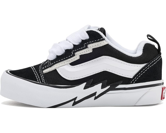Детские кеды Vans Knu Skool Bolt черные на шнуровке