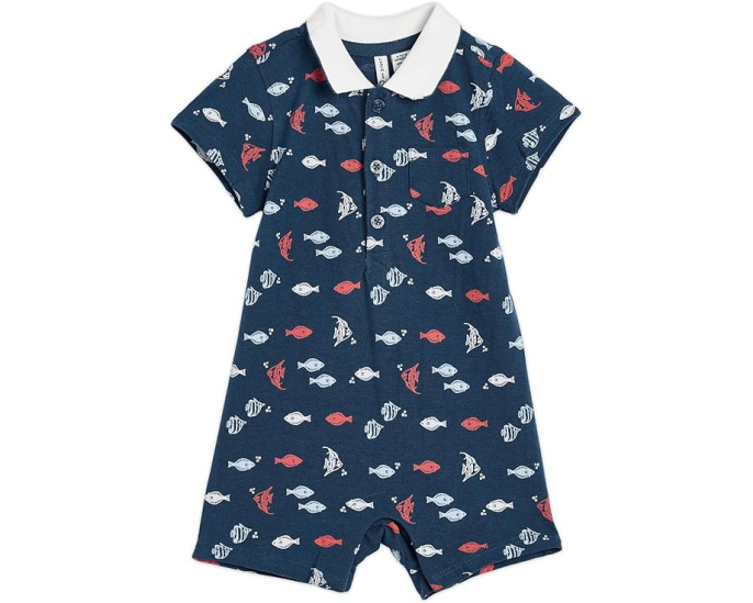 Ромпер Fish Polo для младенцев Janie and Jack с коротким рукавом и воротником