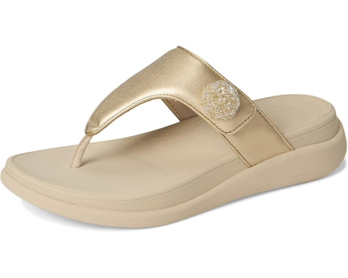 Сандалии FitFlop F-Mode Go Beadie-Button Adj. Flatform с бусинами и регулируемыми ремешками
