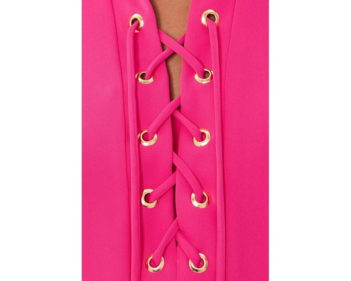 Платье Trina Turk Collared Lace-Up с воротником и плиссировкой