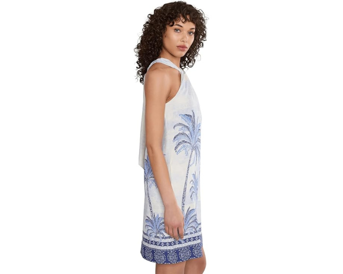 Платье Tommy Bahama Palm Paradise Halter из шелка с запахом