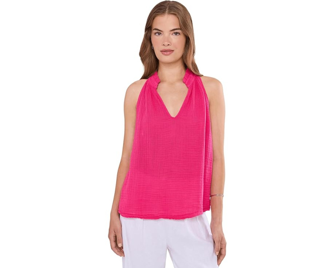 Топ Viola Split Neck Tank от Michael Stars с V-образным вырезом