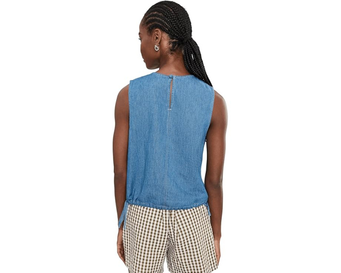 Топ Madewell Denim Cinched Shell с денимом и сборкой