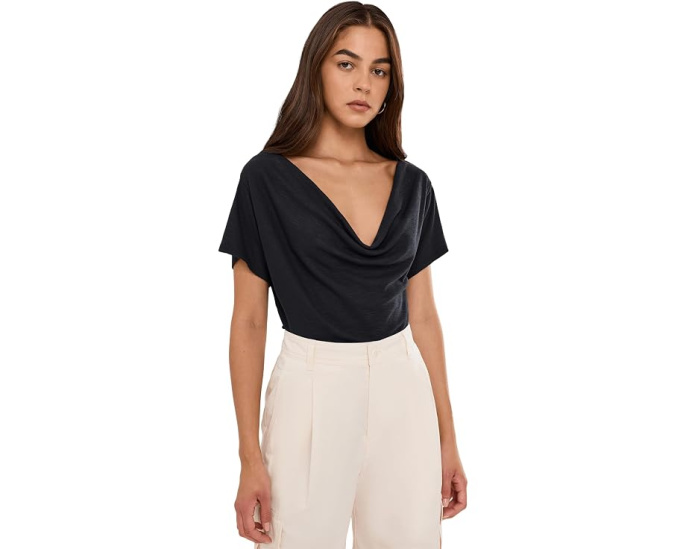 Топ Waterfall Cowl Neck Free We The Free черный с запахом