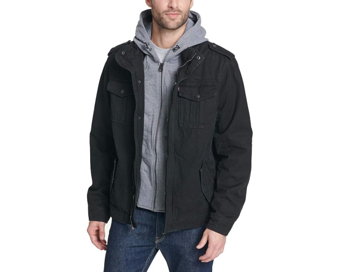 Куртка военная Levi's Hooded Military из хлопка с капюшоном