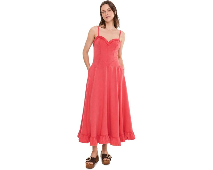 Платье миди Free People Another Season из хлопка с принтом