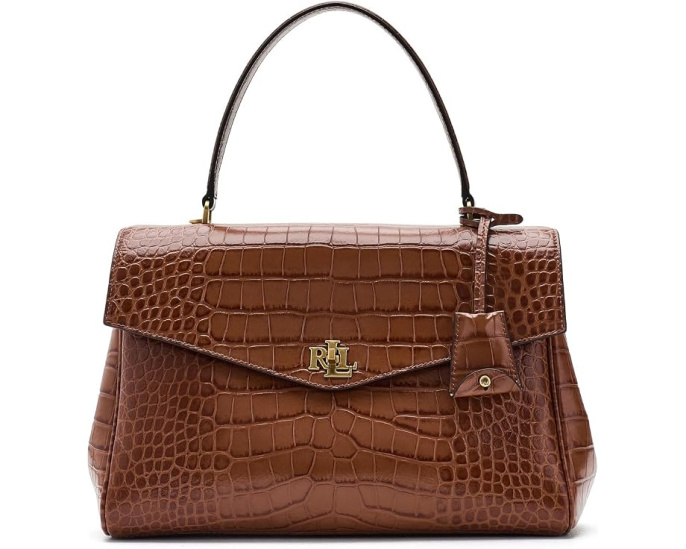 Lauren Ralph Lauren сумка Croc-Embossed Medium Farrah Soft из кожи крокодила
