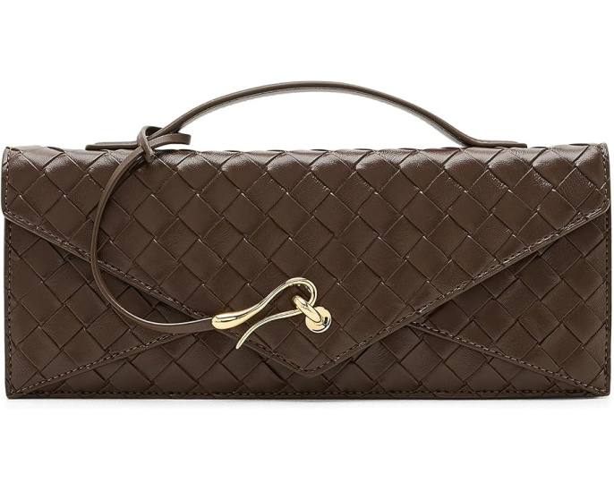 Celeste Woven Textured Envelope Top-Handle Bag