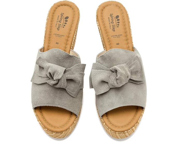 Босоножки-лодочки Spring Step Ellyn-Woven с крупным бантом и плетеным клином