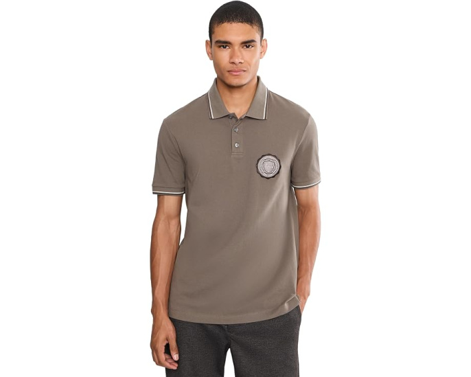 Armani Exchange поло Collegiate Logo с вышивкой