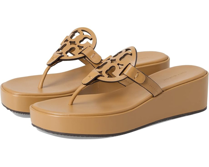 Сандалии Tory Burch Miller Wedge 25 mm с искусственной кожей и стелькой