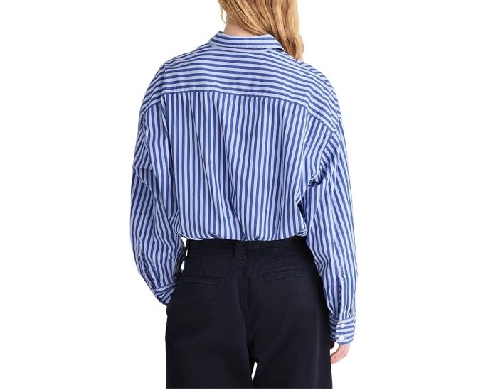 Рубашка на пуговицах Madewell с кулиской из поплина French Blue
