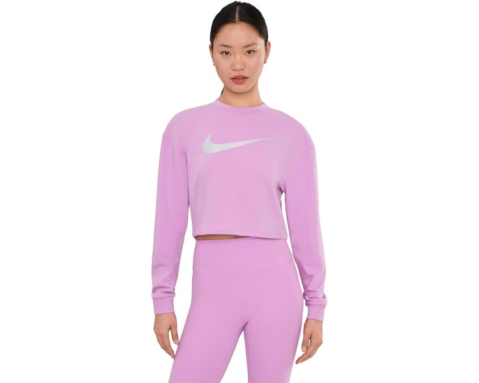 Топ Nike Pro Dri-FIT с круглым вырезом и длинным рукавом из французского трикотажа