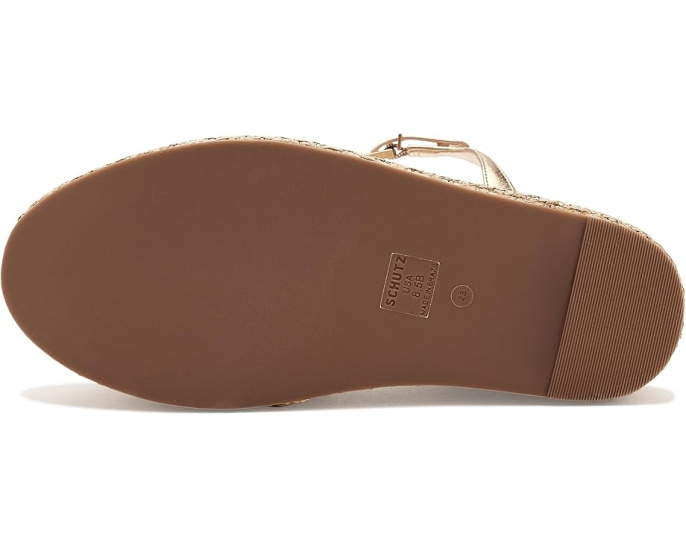 Босоножки-клинья Schutz Keefa Metallic с текстурированной рафией