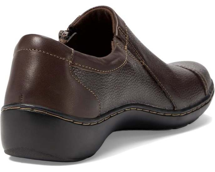 Слипоны Clarks Cora Giny из текстурированной кожи и текстиля с двумя молниями
