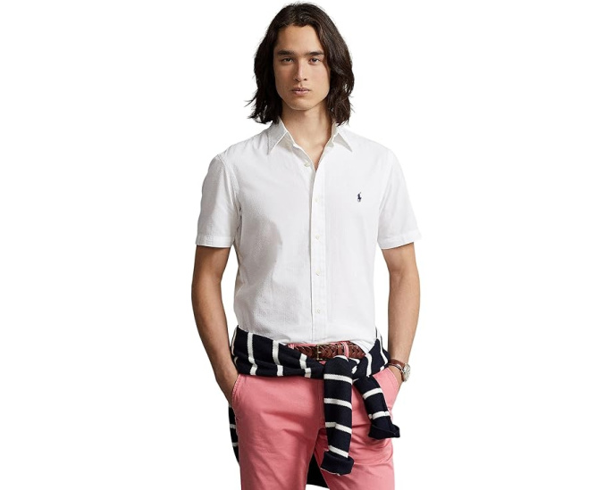 Классическая рубашка Polo Ralph Lauren Seersucker на пуговицах