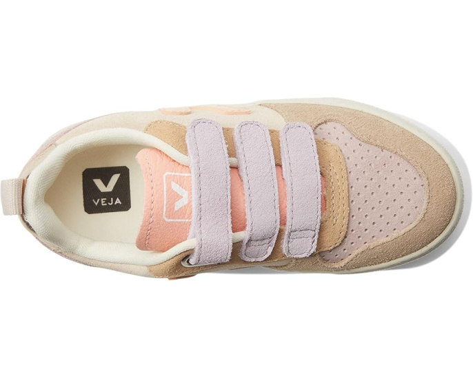Детские кроссовки VEJA Small V-10 Suede с верхом из замши и тремя липучками