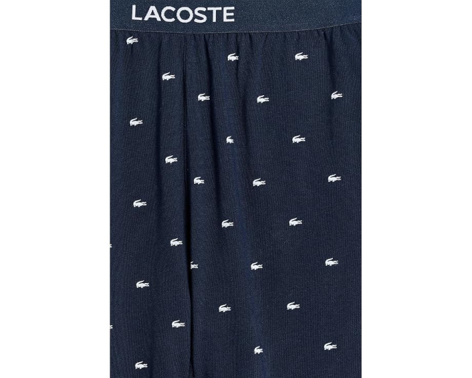 Пижамные брюки Lacoste из хлопка с принтом