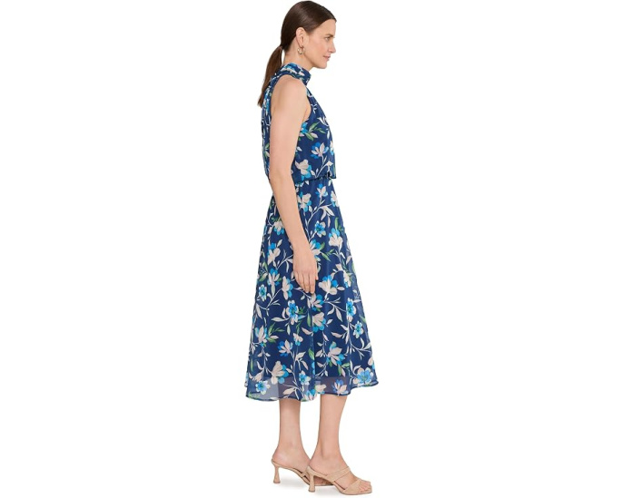 Платье миди Halter Chiffon Adrianna Papell с завязками