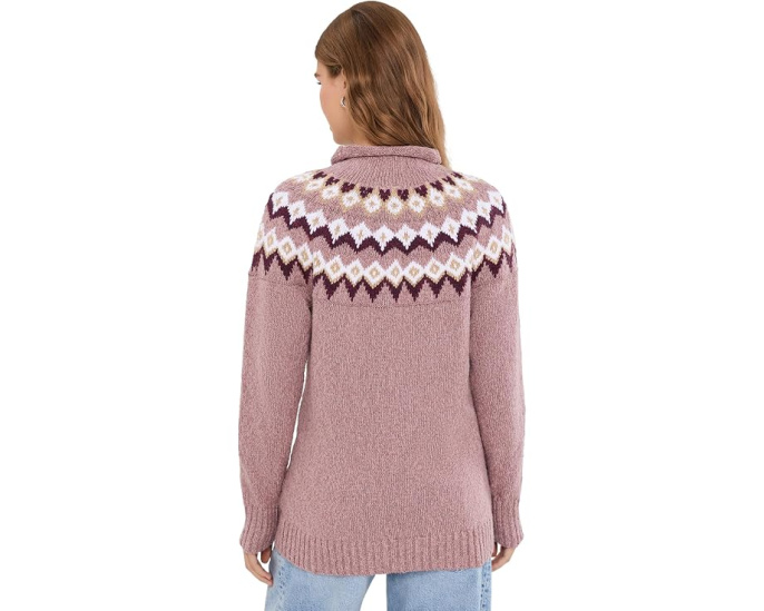 Cotton Ragg Relaxed Crew Neck Sweater Yoke Fair Isle