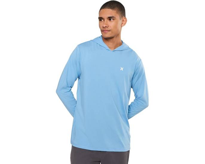 Футболка Hurley Hybrid Hooded Upf Long Sleeve с защитой UPF 50+ серая