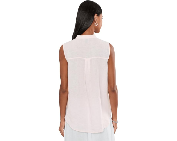 Органическая льняная туника Eileen Fisher с воротником мандарин